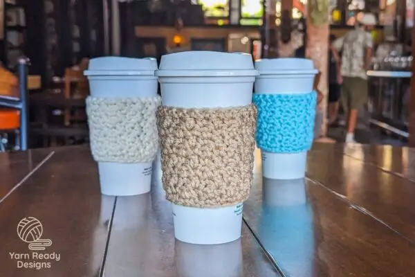 Crochet Seed Stitch Cup Sleeve Pattern