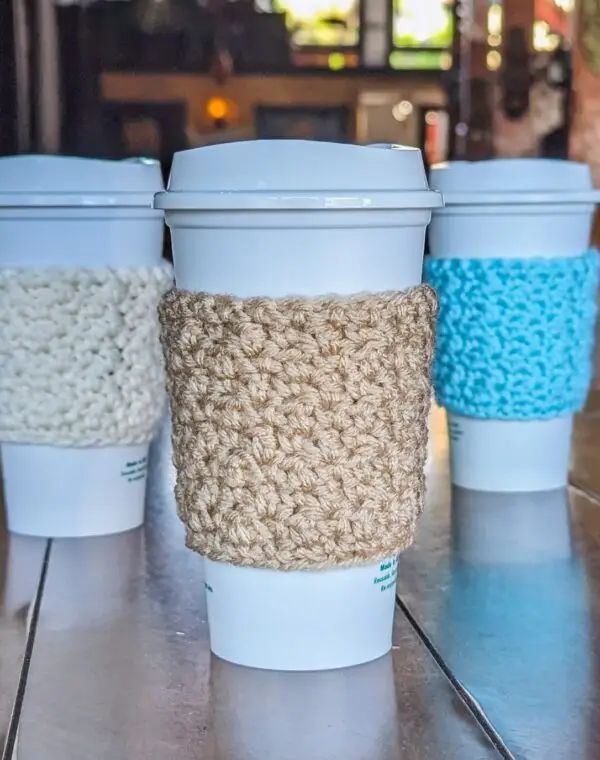 Crochet Seed Stitch Cup Sleeve Pattern